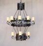 1724-15 Wrought Iron Castle Gothic Style Chandelier