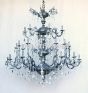 3712-30 European Cast Brass Large Crystal Chandelier