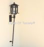 7012-1LG Spanish Santa Barbara Style Long Wrought Iron Torch Lantern Light
