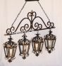 6196-4 Tuscan Style Linear Wrought Iron Hanging Light