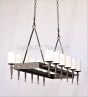 1078-12GL Rustic Spanish Iron Linear Chandelier with Glass Candles