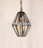 6340-1 Contemporary Mission Style Brass Hanging Pendant Lantern