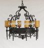 1213-8 Spanish/Mediterranean Style Iron Chandelier Vintage 