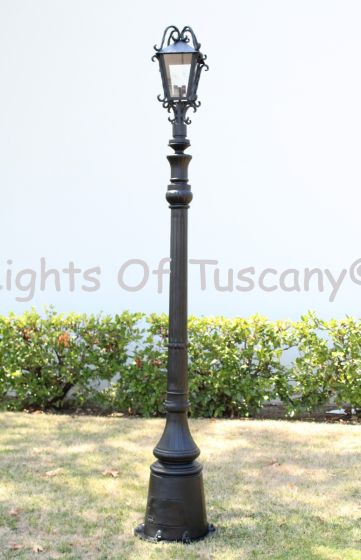 Street Light, Street Post Light, Tuscan Post Light, Mediterranean Style Post Light, Spanish Style Post Light, Tall Iron Post Light, Commercial Grade Iron Lighting, Exterior Post Light