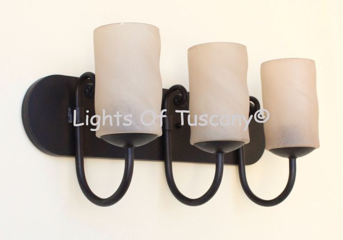 5552-3 Rustic Contemporary Bathroom Iron Vanity Light