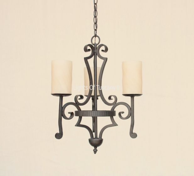 1628-3GLS Iron Chandelier