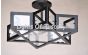 6601-3 Contemporary Style Wrought Iron Star Semi Flush Ceiling Light