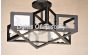 6601-3 Contemporary Style Wrought Iron Star Semi Flush Ceiling Light