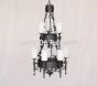 1056-9GL Spanish Style Wrought Iron Chandelier with glass candles