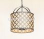 2640-6 Transitional Style Hanging Drum Pendant Light with Natural Mica