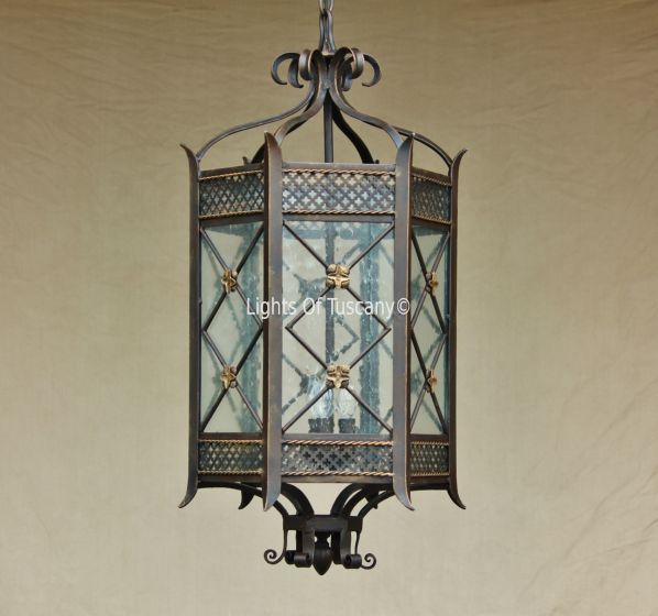 Hanging Lantern-Hand Forged-Wrought Iron/ Tuscan lantern
