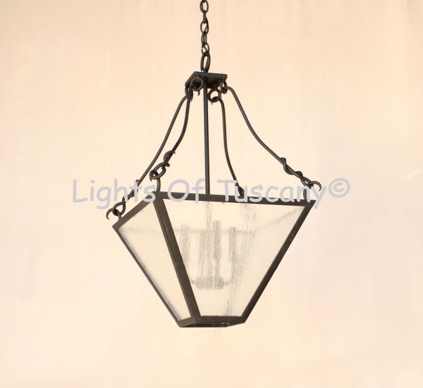 2002-4 Mediterranean Contemporary Rustic Wrought Iron Indoor Hanging Pendant Light