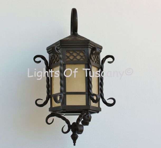 7010-GU24 Spanish Revival / Santa Barbara Outdoor Wall Lantern Dark Sky