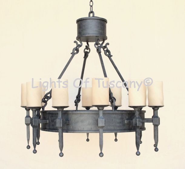 1937-12GLS Iron Chandelier