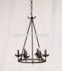 9058-6 Rustic Style Wrought Iron Chandelier