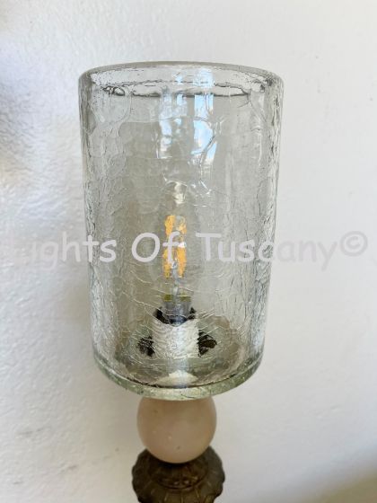 Crackle glass candle, crackle glass, clear glass candle, chandelier glass, cylinder glass candle