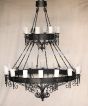 1049-24 Spanish Revival Style 2-Tier Iron Chandelier