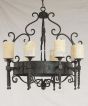 1213-8 Spanish/Mediterranean Style Iron Chandelier Vintage 