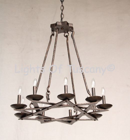 1068-8 Wrought Iron Contemporary Style Chandelier 