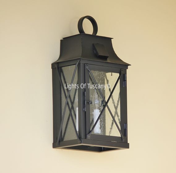 French Lantern Style Outdoor Pocket Wall Light