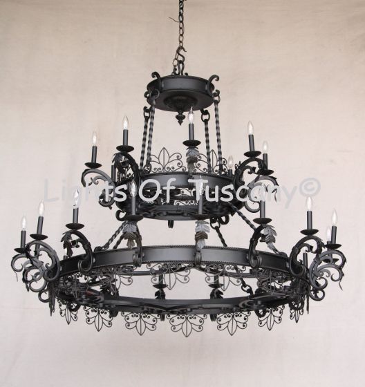 1845-24 Wrought Iron Chandelier