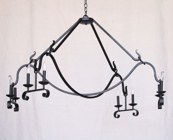 1037-8 Rustic Style Wrought Iron Chandelier