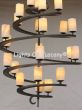 9025-25 Spiral- Contemporary Wrought Iron Chandelier with Onyx 