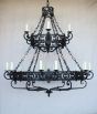 Spanish Style Chandelier, Heavy Wrought Iron Chandelier, Large Chandelier, 2 Tier Chandelier, 2 Level Chandelier, Spanish Revival Chandelier, Mediterranean Style Chandelier, Candelabra Chandelier, Extra Large Chandelier, Great Room Chandelier, Tuscan Chan