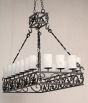 1294-20 Wrought Iron Italian Country Style Island Chandelier
