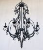 Classic Wrought Iron Chandelier, Country Italian Iron Chandelier, Mediterranean Style Chandelier, Transitional Iron Chandelier, Entryway Chandelier, Scroll Design Chandelier, Tall Chandelier, Black Iron Chandelier, Bronze Chandelier, LED chandelier, cande