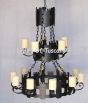 1723-15 Wrought Iron Castle Gothic Style Chandelier