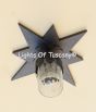 6563-1CL Wrought Iron Star Flush Ceiling Light With Crackle Glass