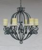 1334-8 Spanish Tuscan Style Wrought Iron Chandelier