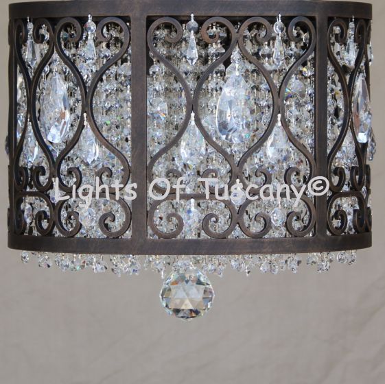 11036-6 Contemporary Style Crystal Flush Mount Light