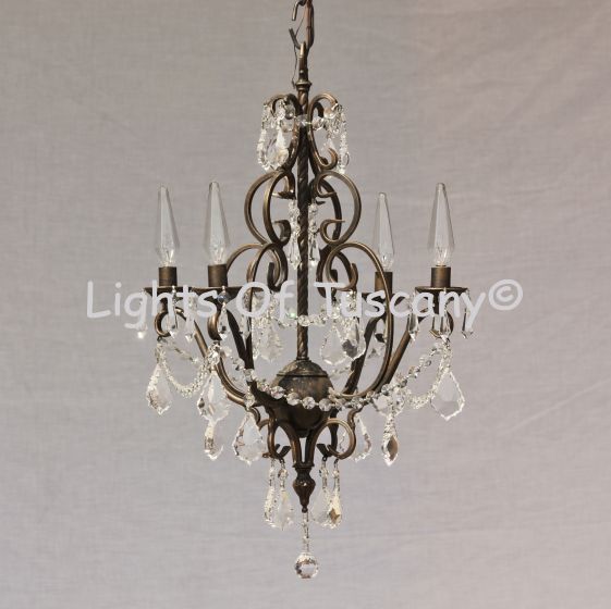 Candelabra Crystal Chandelier-Wrought Iron