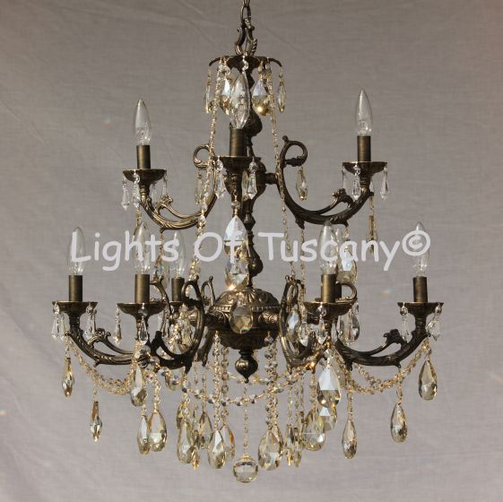 Solid brass candelabra crystal chandelier 