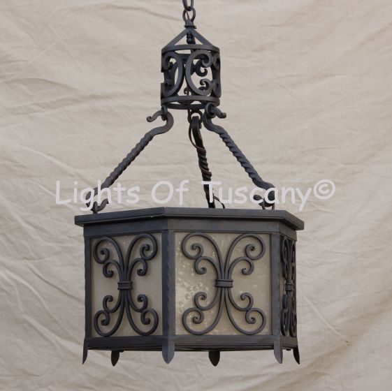 pendant-lighting-hanging-Hand-Forged Wrought Iron/ Tuscan Mediterranean pendant