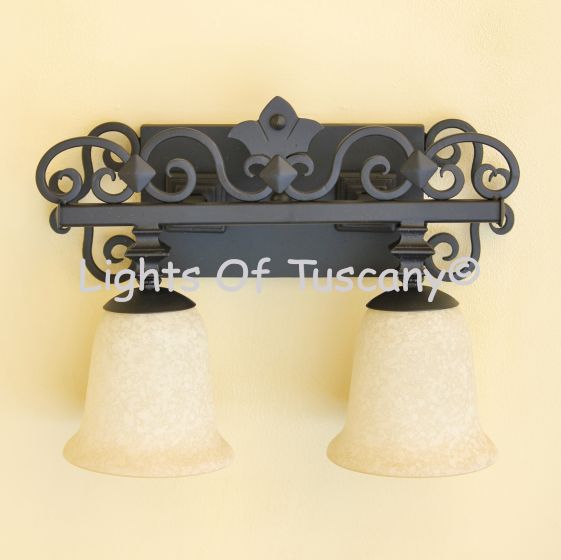 Mediterranean style vanity bathroom bar light