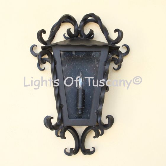 7044-1SM Spanish Mediterranean Outdoor Iron Pocket Light