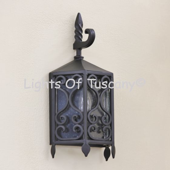 7073-1 Spanish Revival Iron Outdoor Pocket Wall Light