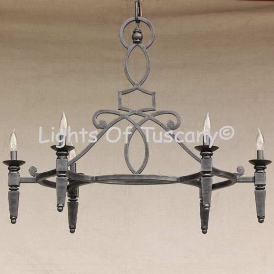 9260-6 Contemporary Wrought Iron Chandelier