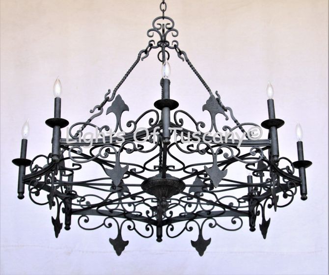 Gothic chandelier, Gothic Revival Chandelier, Wrought Iron Chandelier, Spanish Revival Style Chandelier, Commercial Grade Chandelier, Mediterranean Chandelier, Large Chandelier, Dining Room Chandelier, Antique Iron Chandelier, Rustic Chandelier, LED chand