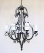 Country Italian Style Chandelier, Wrought Iron Chandelier, Tuscan Chandelier, Spanish Chandelier, Entryway Chandelier,  Dining Room Chandelier, LED chandelier, Scroll Chandelier, Transitional Chandelier