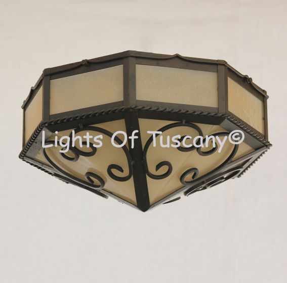Spanish Style Semi Flush ceiling fixture.