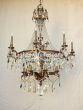 15625-24  European Antique Style Brass Chandelier with Crystals