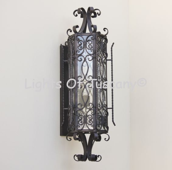 7082-3 Spanish Revival /Colonial Iron Outdoor Wall Lantern
