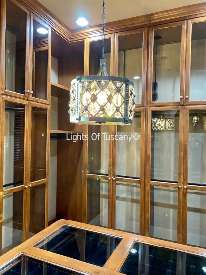 Crystal chandelier, drum pendant light, crystal pendant light