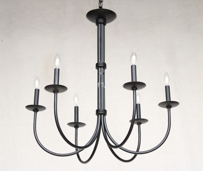 1452-6 Rustic Transitional Iron Contemporary Chandelier with 6 lights
