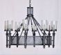 1952-8GL Gothic Contemporary Style Wrought Iron Chandelier with Glass Candles