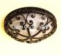 6550-3 Spanish Revival Flush Close to Ceiling Wrought Iron Light